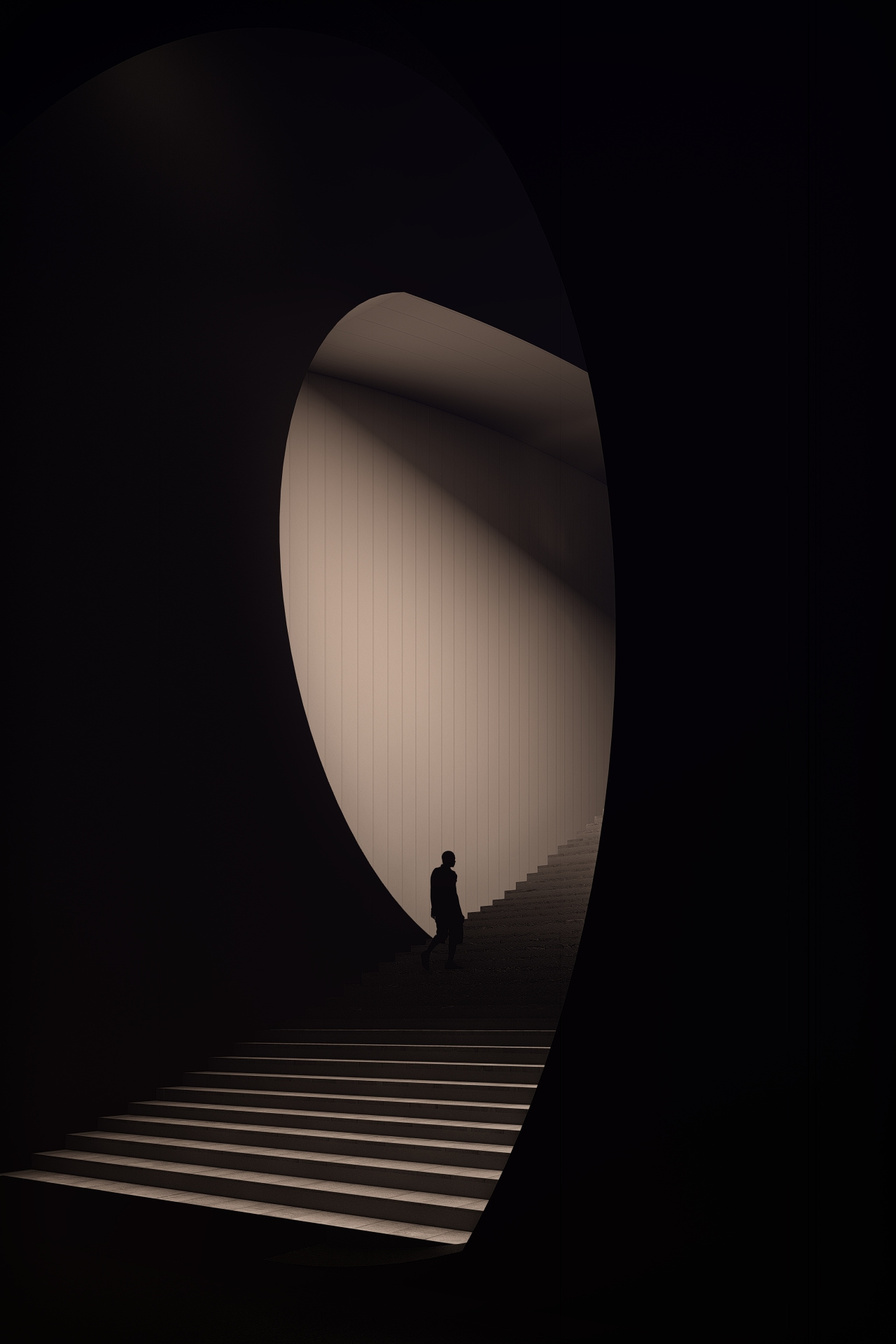 Architectural visualization — sculptural staircase